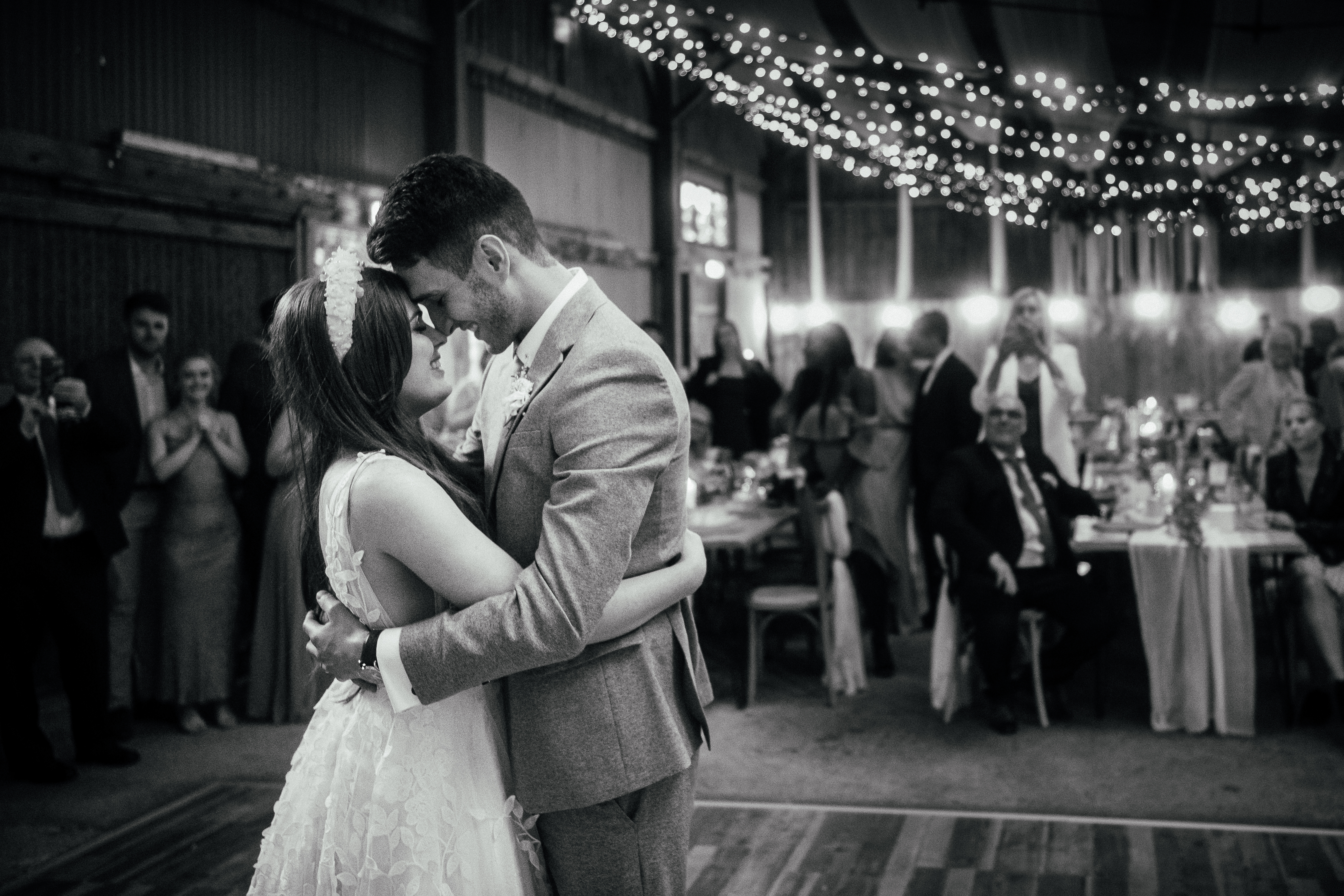 Bride and groom first dance at reception